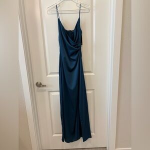 Nasty Gal Blue/Green Slip Maxi Dress